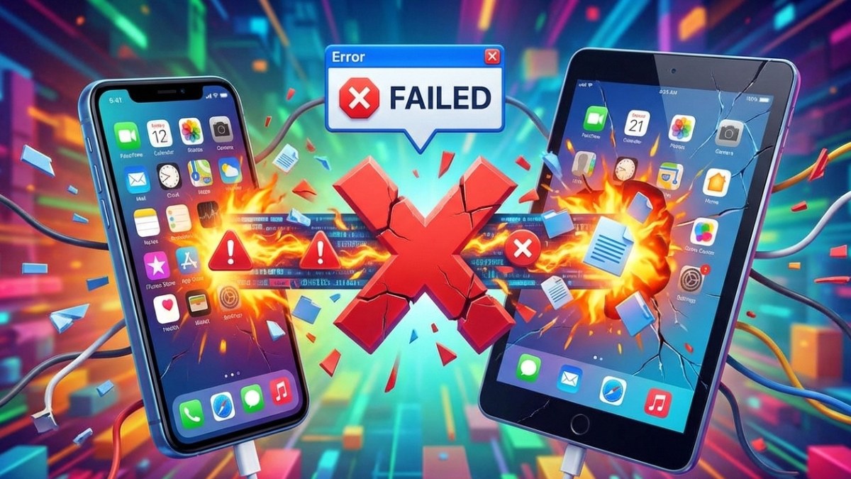 Các lỗi thường gặp khi chuyển dữ liệu từ iPhone sang iPad