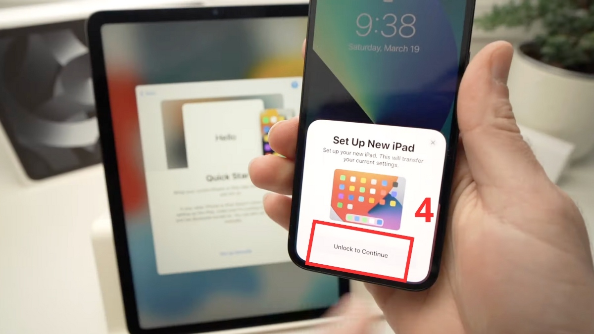 Cách chuyển dữ liệu từ iPhone sang iPad bằng Quick Start bước 2