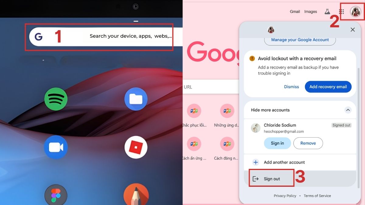 Cách đăng xuất Gmail trên iPad khi dùng trình duyệt web