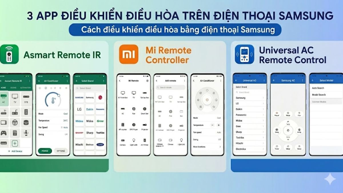 Một số ứng dụng điều khiển điều hòa trên điện thoại Samsung