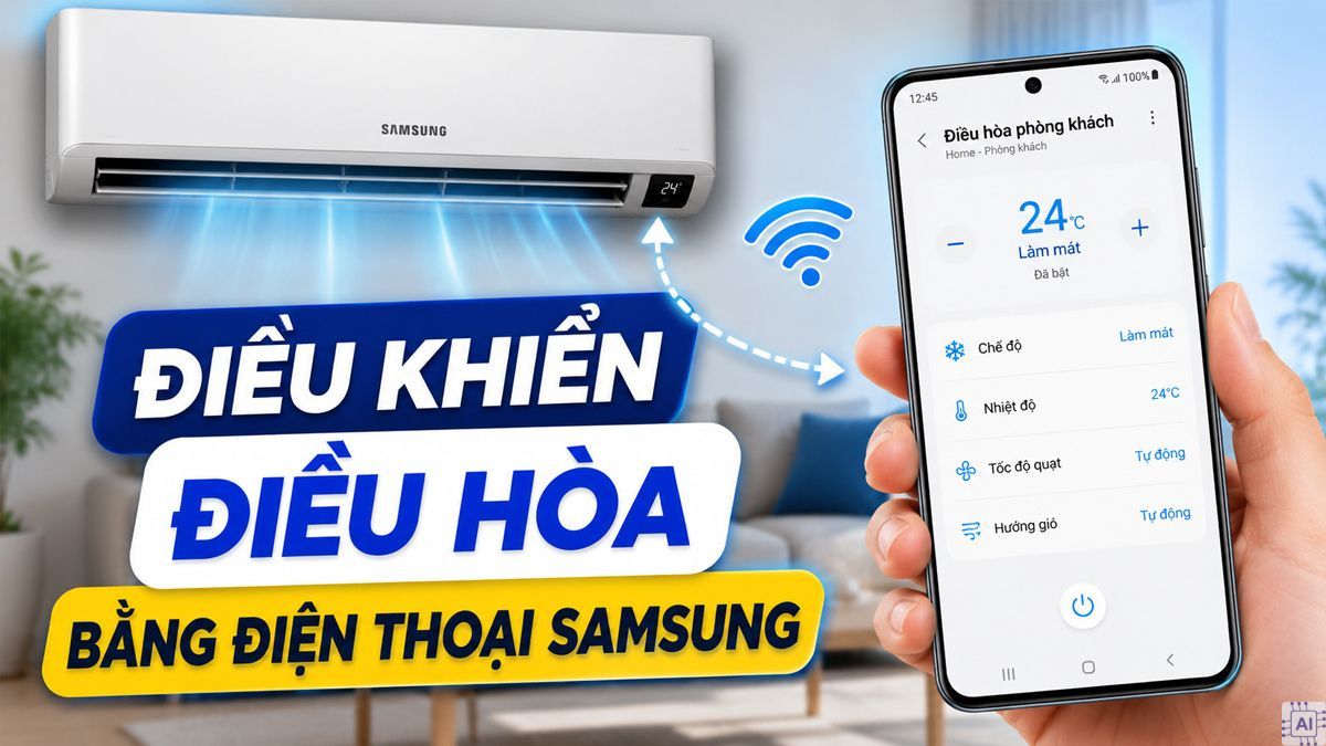 Cách điều khiển điều hòa bằng điện thoại Samsung đơn giản, hiệu quả
