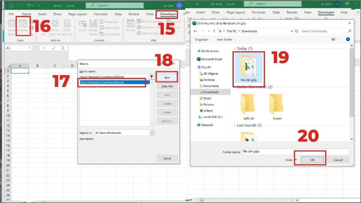 Cách gộp nhiều file Excel thành 1 file bằng VBA/Macro