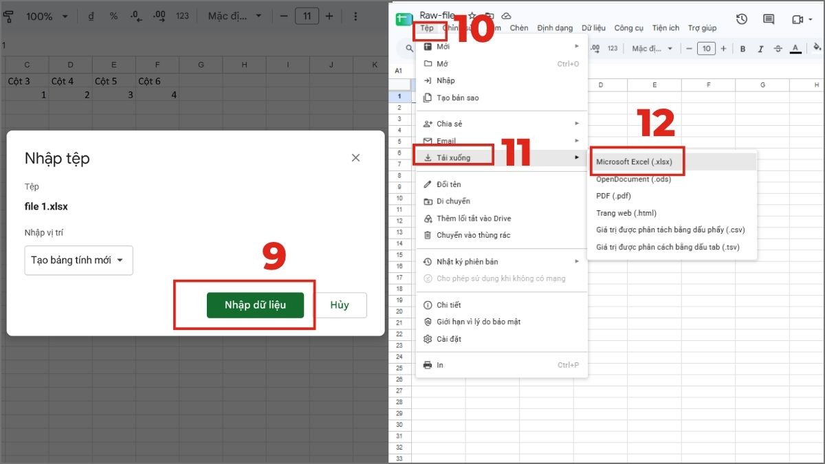 Cách gộp nhiều file Excel  online thành 1 file
