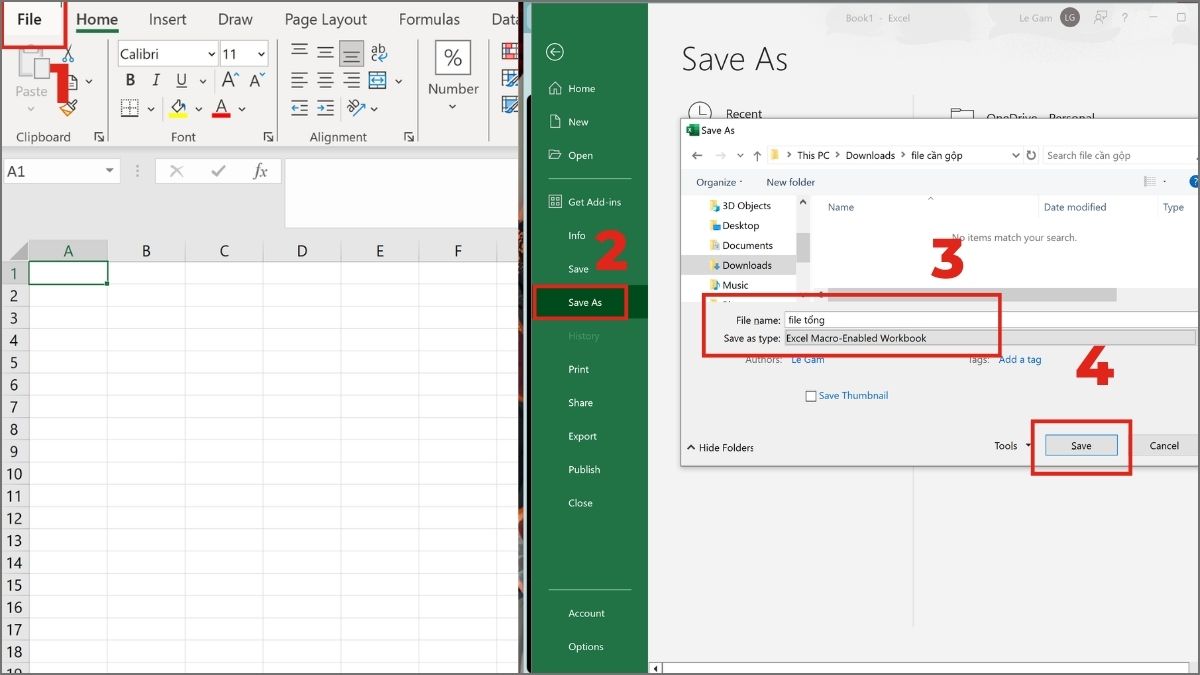 Cách gộp nhiều file Excel thành 1 file bằng VBA/Macro