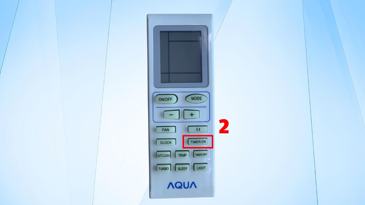 Cách hẹn giờ bật máy lạnh Aqua bước 2