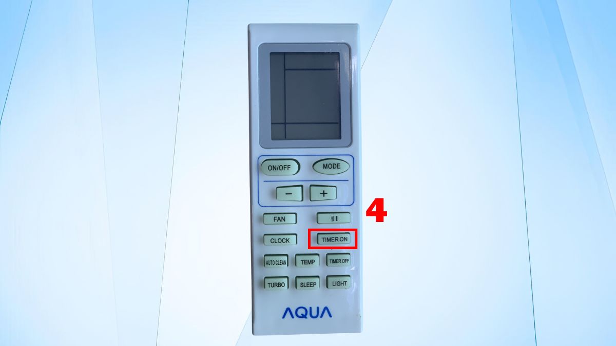 Cách hẹn giờ bật máy lạnh Aqua bước 4