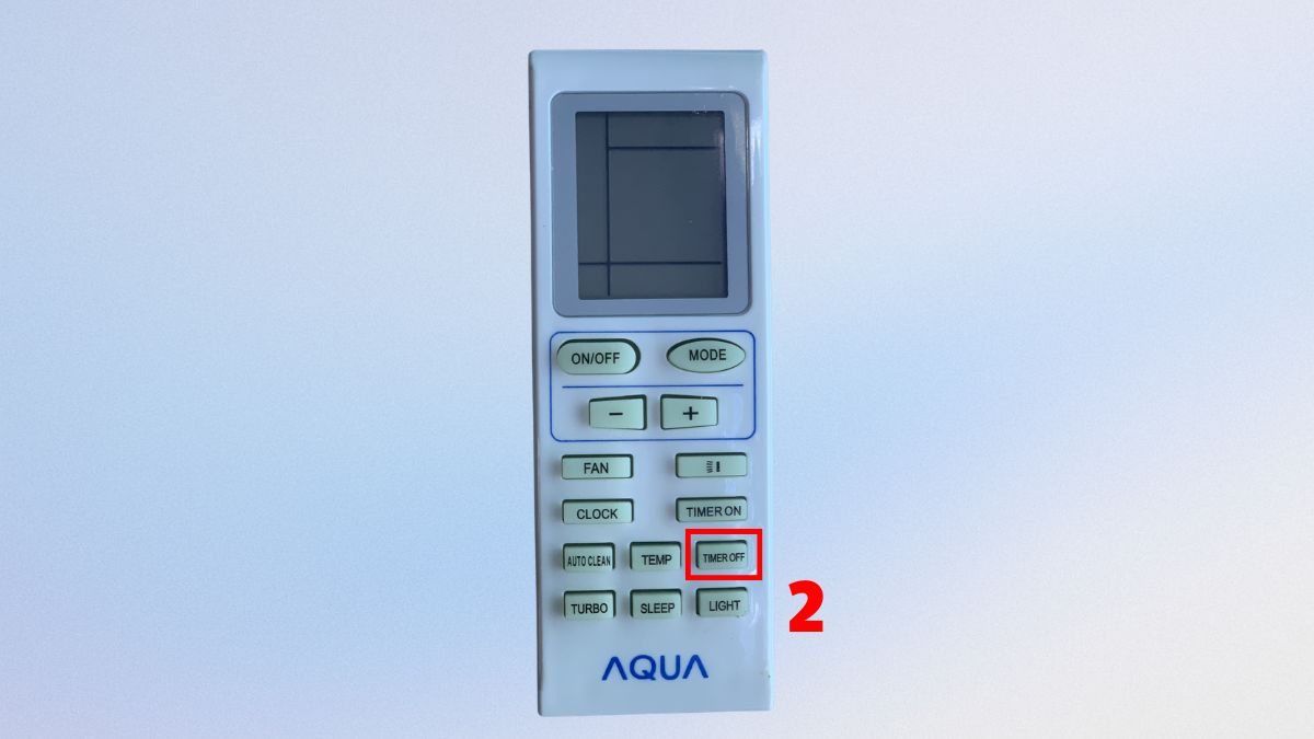 Cách hẹn giờ tắt máy lạnh Aqua bước 2