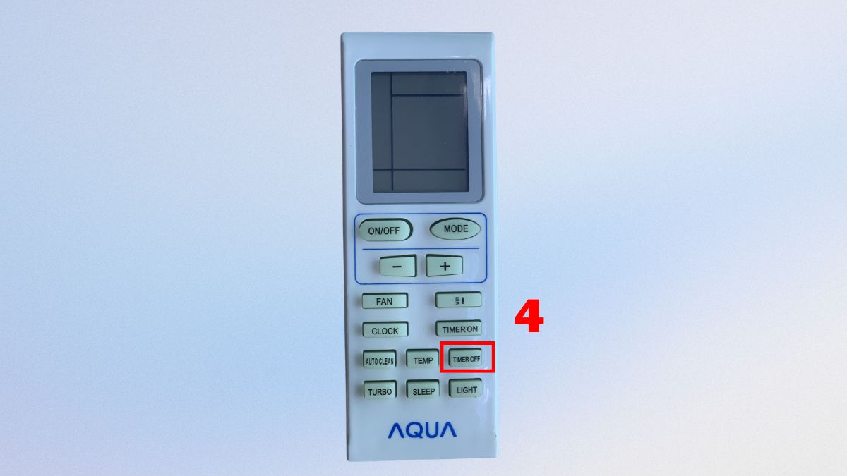 Cách hẹn giờ tắt máy lạnh Aqua bước 4