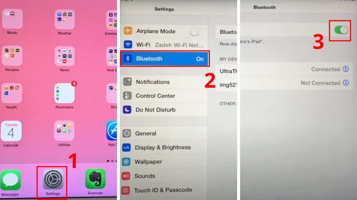 Cách kết nối AirPod với iPad lần đầu bước 1