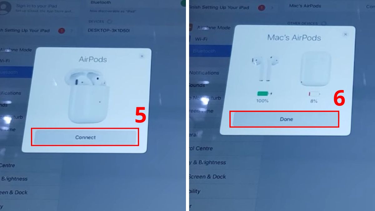 Cách kết nối AirPod với iPad bằng Bluetooth thủ công bước 3