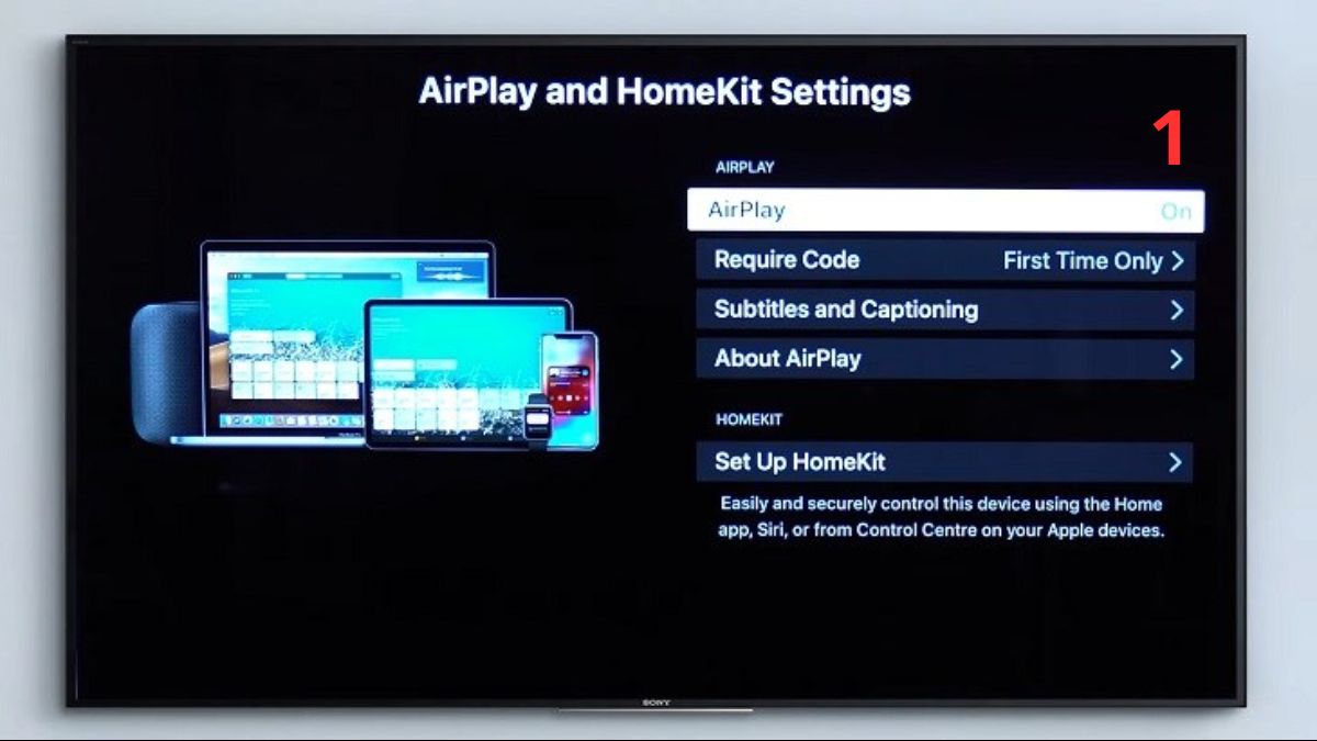 cách chia sẻ màn hình điện thoại lên tivi sony bằng AirPlay 2