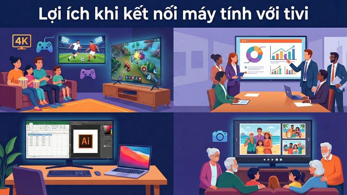 Lợi ích khi kết nối máy tính với tivi