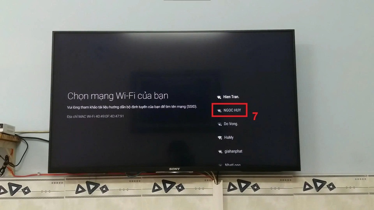 Cách kết nối WiFi tivi Sony đời cũ qua cài đặt mạng bước 4