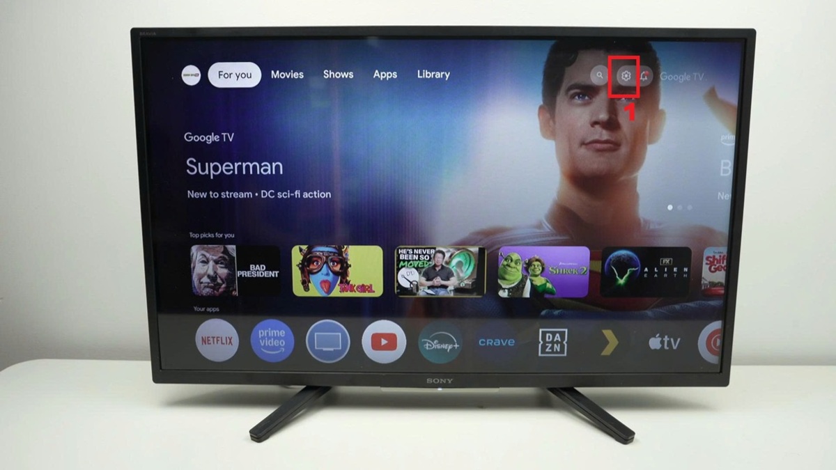 Cách kết nối WiFi tivi Sony đời mới bước 1