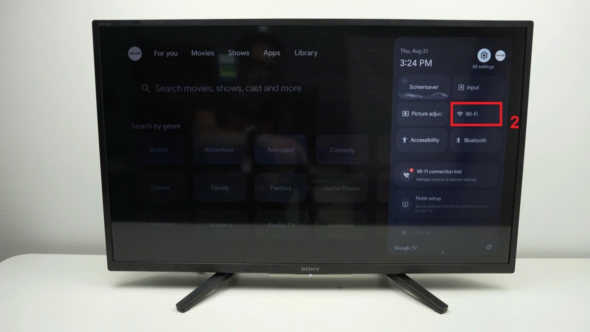 Cách kết nối WiFi tivi Sony đời mới bước 2