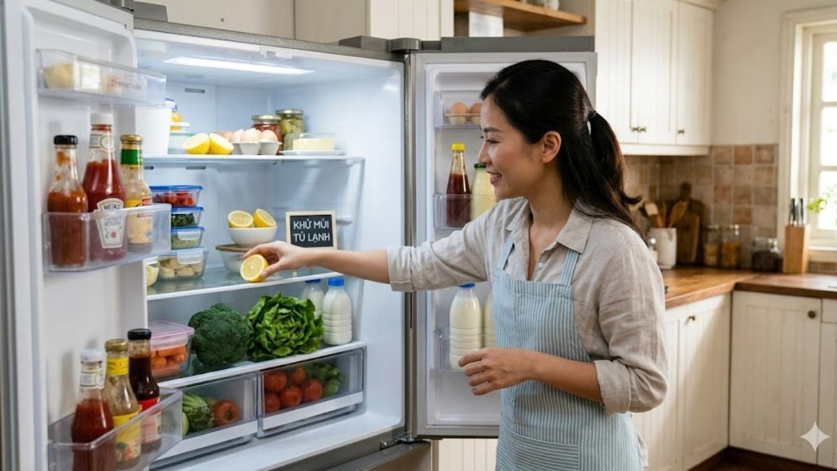 cách khử mùi tủ lạnh lâu ngày không dùng bằng chanh