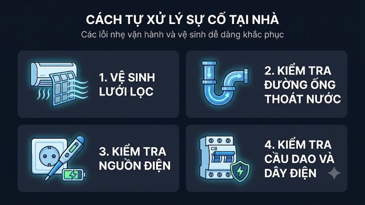 Cách xử lý khi máy lạnh Mitsubishi báo lỗi