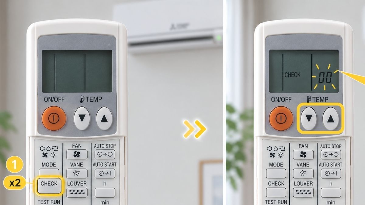 Các bước kiểm tra mã lỗi trên máy lạnh Mitsubishi Electric