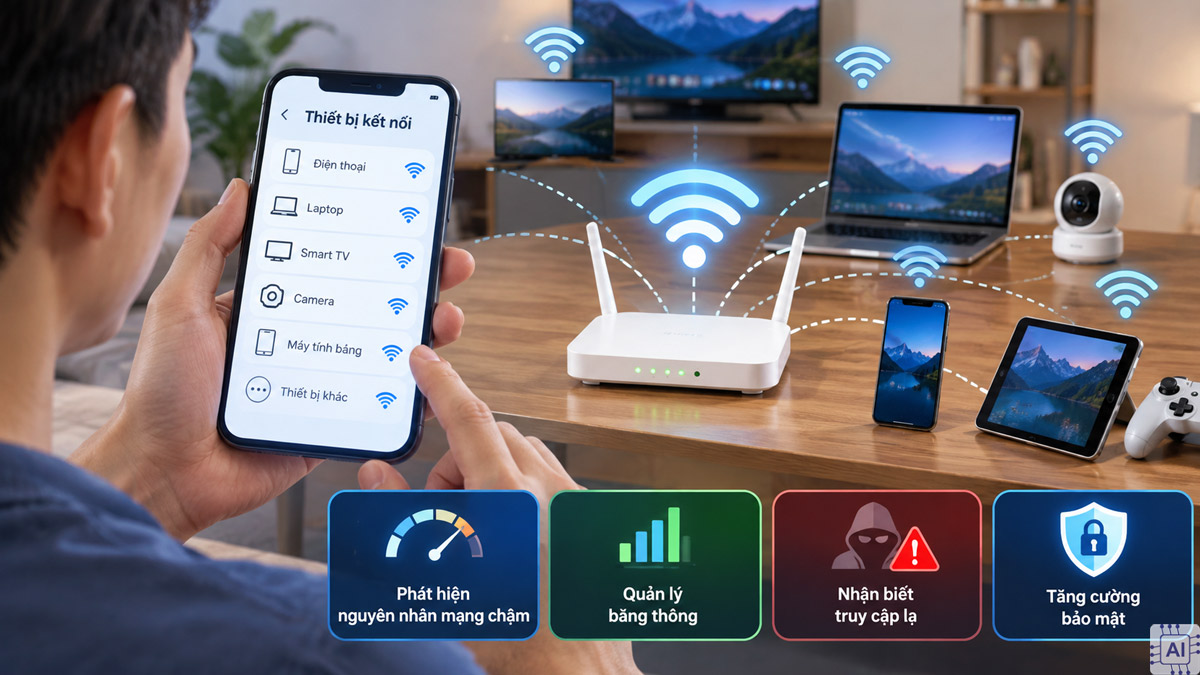Cách kiểm tra WiFi có bao nhiêu người dùng