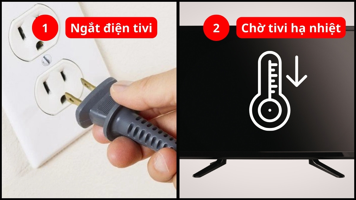 Cách lau màn hình tivi Samsung bước 1