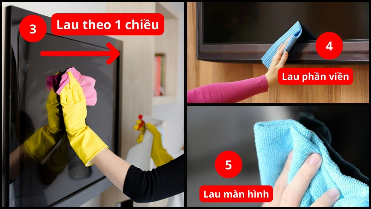 Cách lau màn hình tivi Samsung bước 2