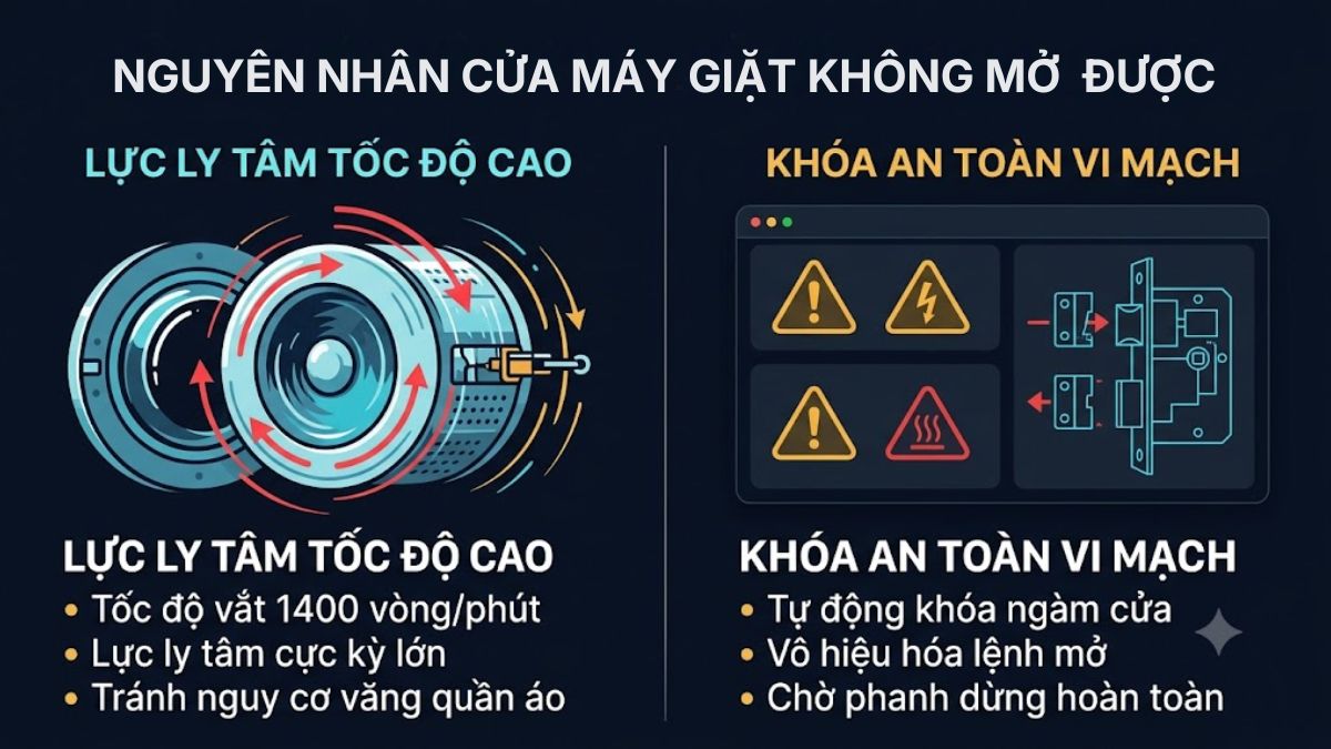 Máy giặt Electrolux không mở được cửa do đâu?