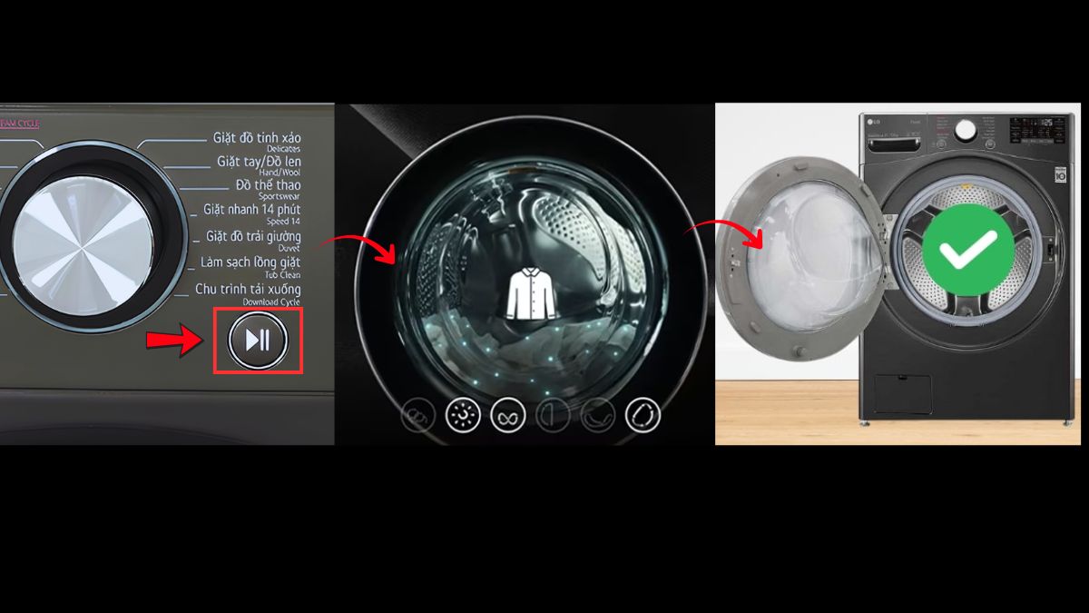 Cách mở máy giặt LG khi bị khóa theo từng tình trạng