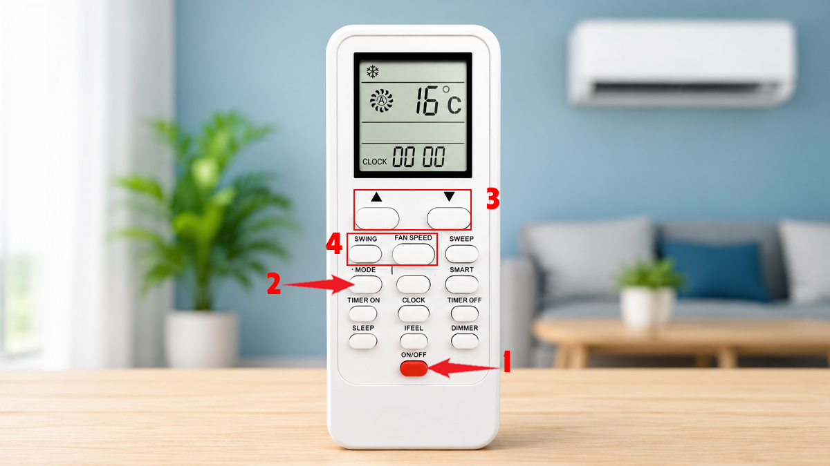 Cách mở máy lạnh bằng remote chuẩn