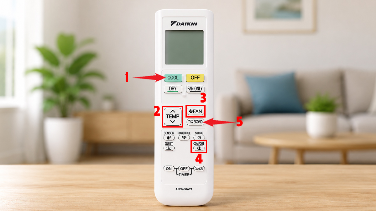 Hướng dẫn cách mở máy lạnh Daikin
