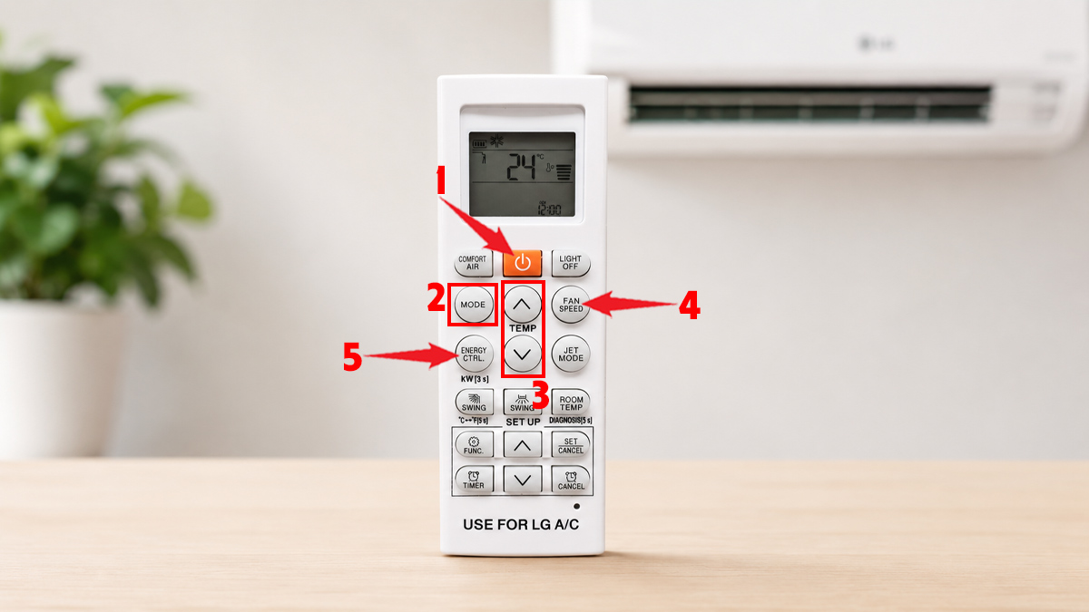Hướng dẫn cách mở máy lạnh LG