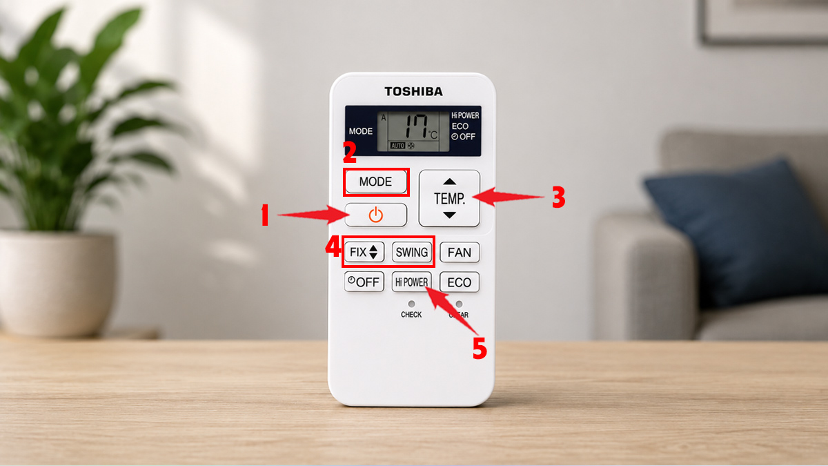 Hướng dẫn cách mở máy lạnh Toshiba