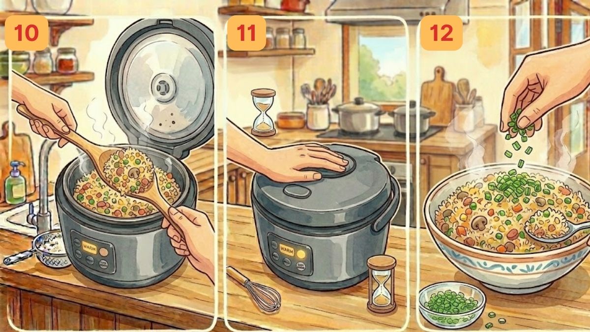 Cách nấu cơm thập cẩm bằng nồi cơm điện chi tiết  bước 4