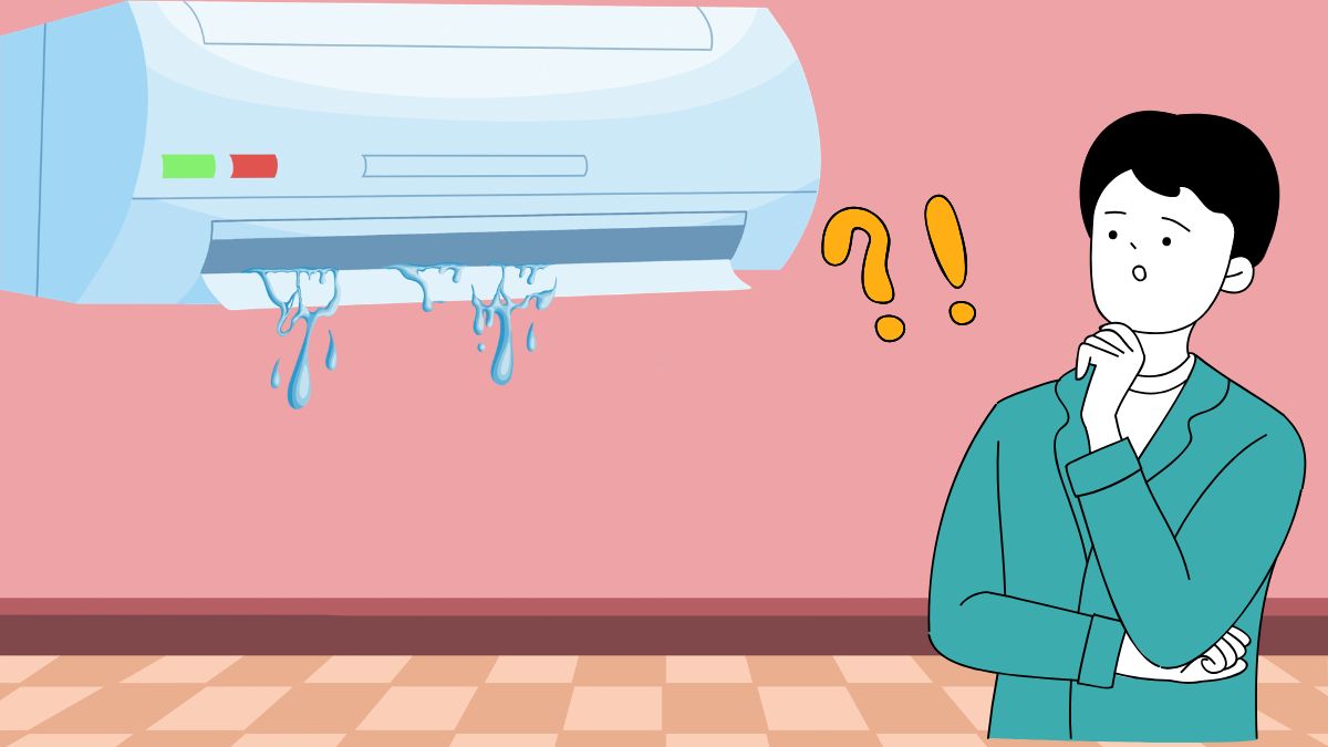 Cách nhận biết máy lạnh bị xì gas qua quan sát dấu hiệu: Rò rỉ nước
