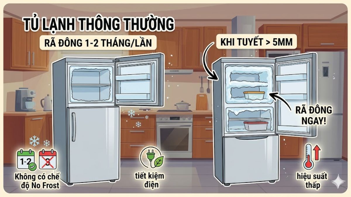 Bao lâu nên rã đông tủ lạnh 1 lần? 