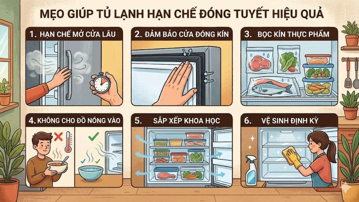 Mẹo giúp tủ lạnh hạn chế đóng tuyết hiệu quả