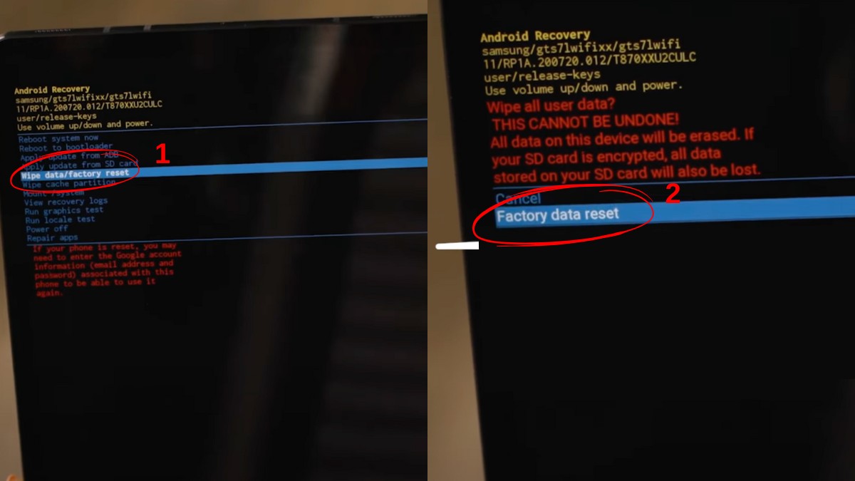 Cách Reset máy tính bảng Samsung bằng phím cứng
