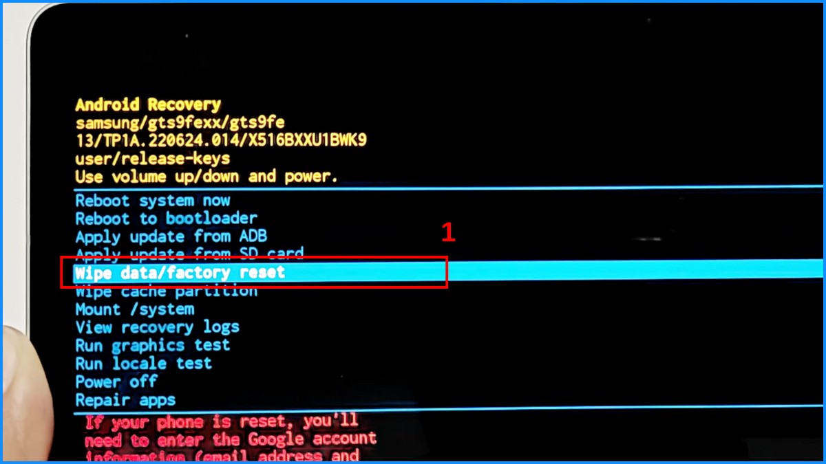 Cách Reset máy tính bảng Samsung khi quên mật khẩu