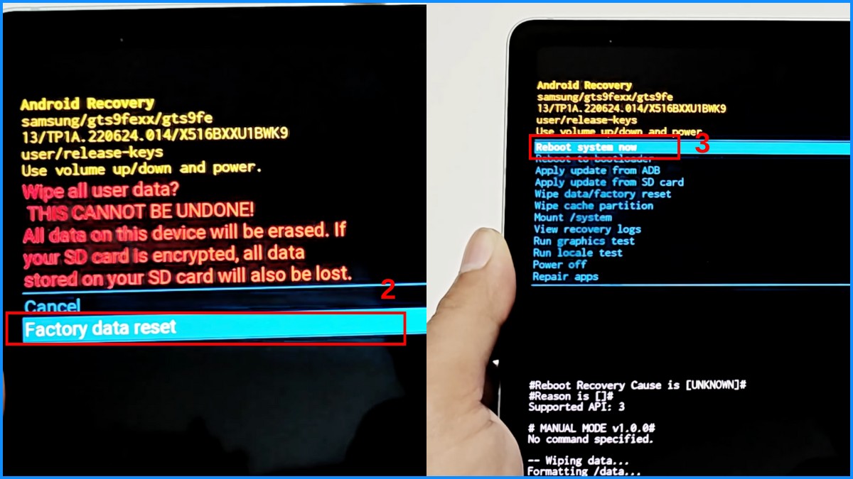 Cách Reset máy tính bảng Samsung khi quên mật khẩu