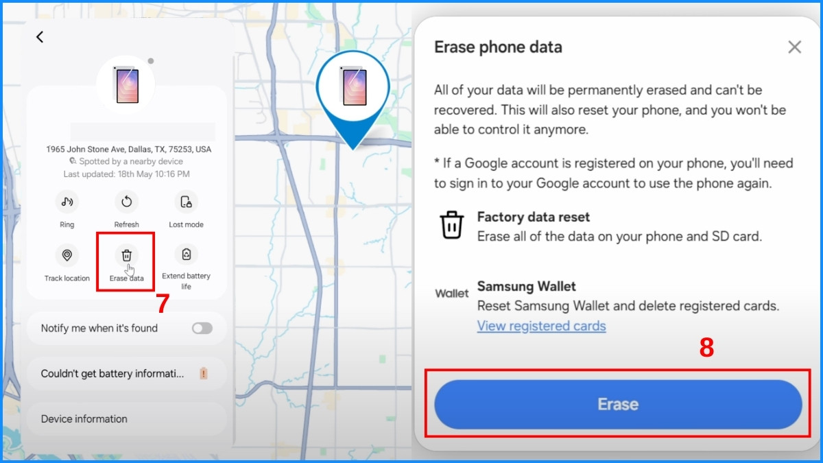 Reset máy tính bảng Samsung bằng Find My Mobile