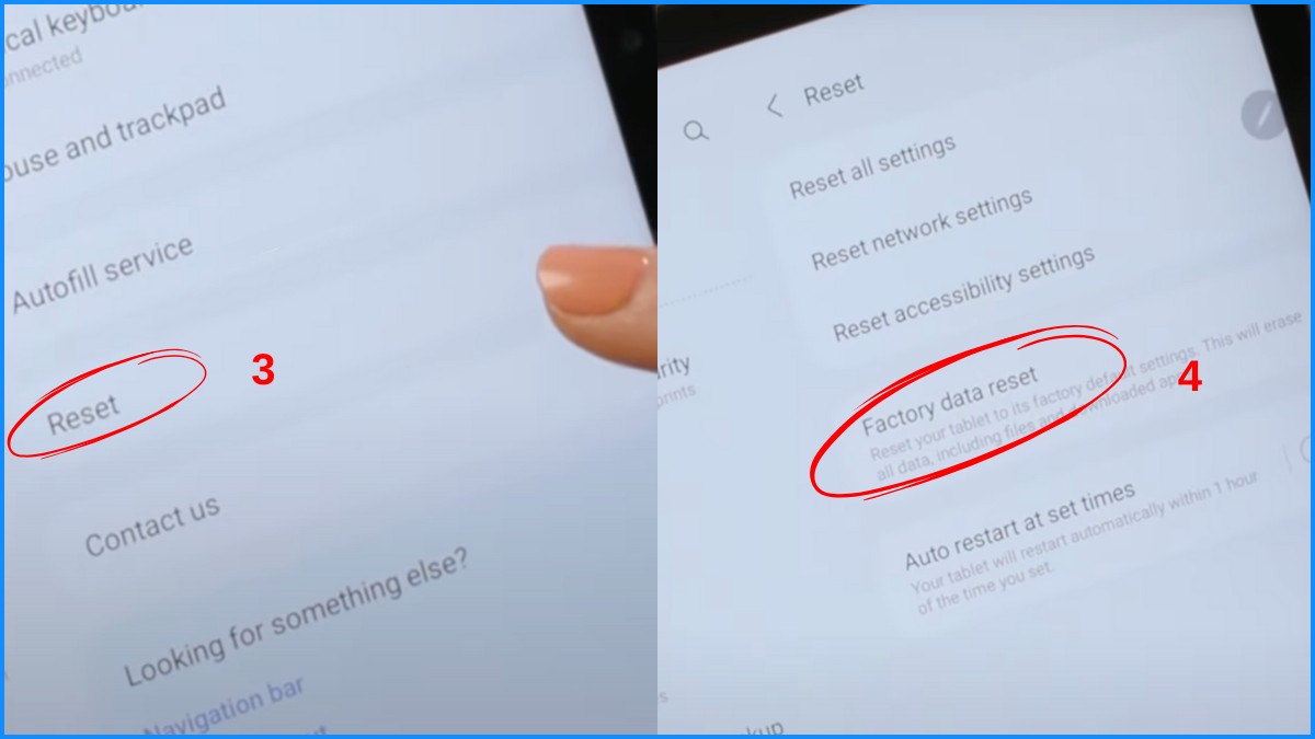 Cách Reset máy tính bảng Samsung bằng Cài đặt