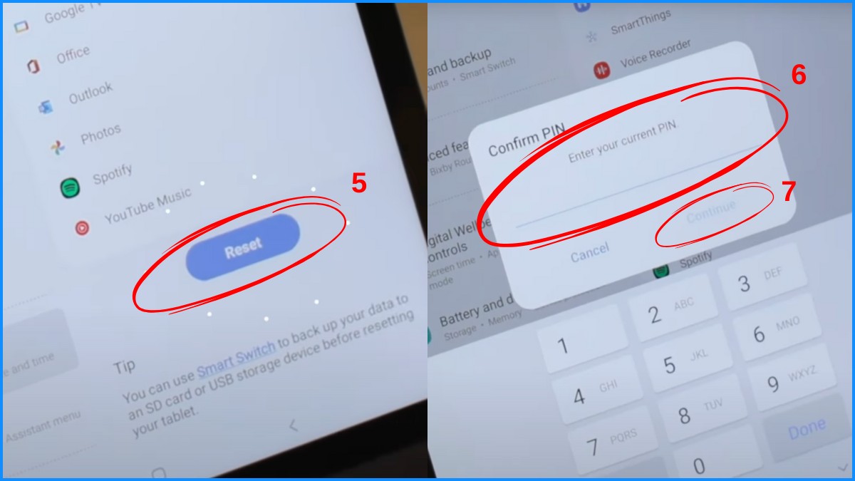 Cách Reset máy tính bảng Samsung bằng Cài đặt