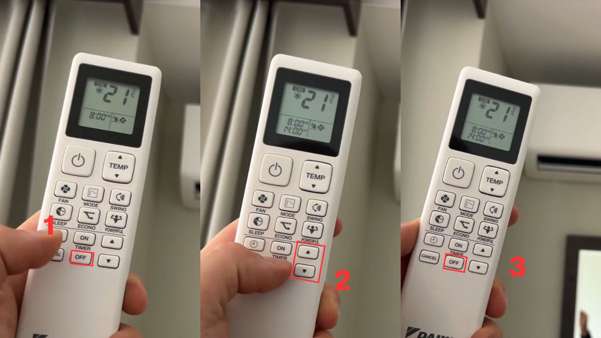 Hướng dẫn cách sử dụng điều khiển điều hòa Inverter: Hẹn giờ tắt
