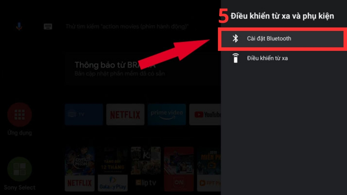 Cách sử dụng điều khiển tivi Sony bước 3
