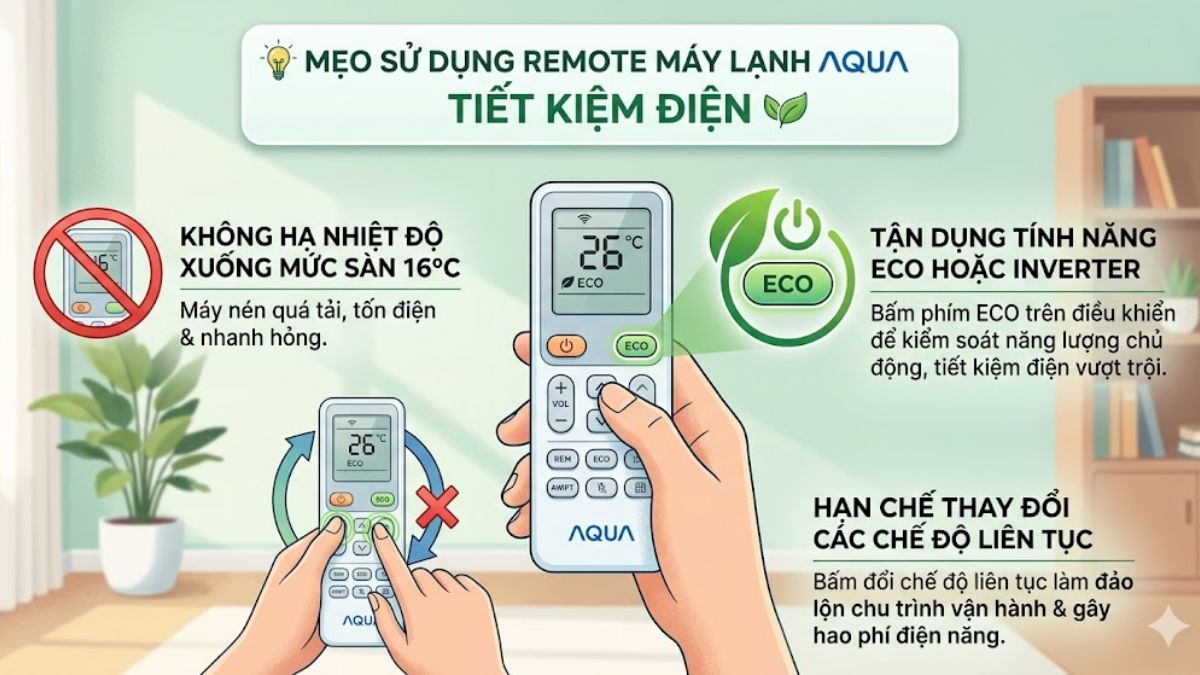 Cách hẹn giờ máy lạnh Aqua bằng remote