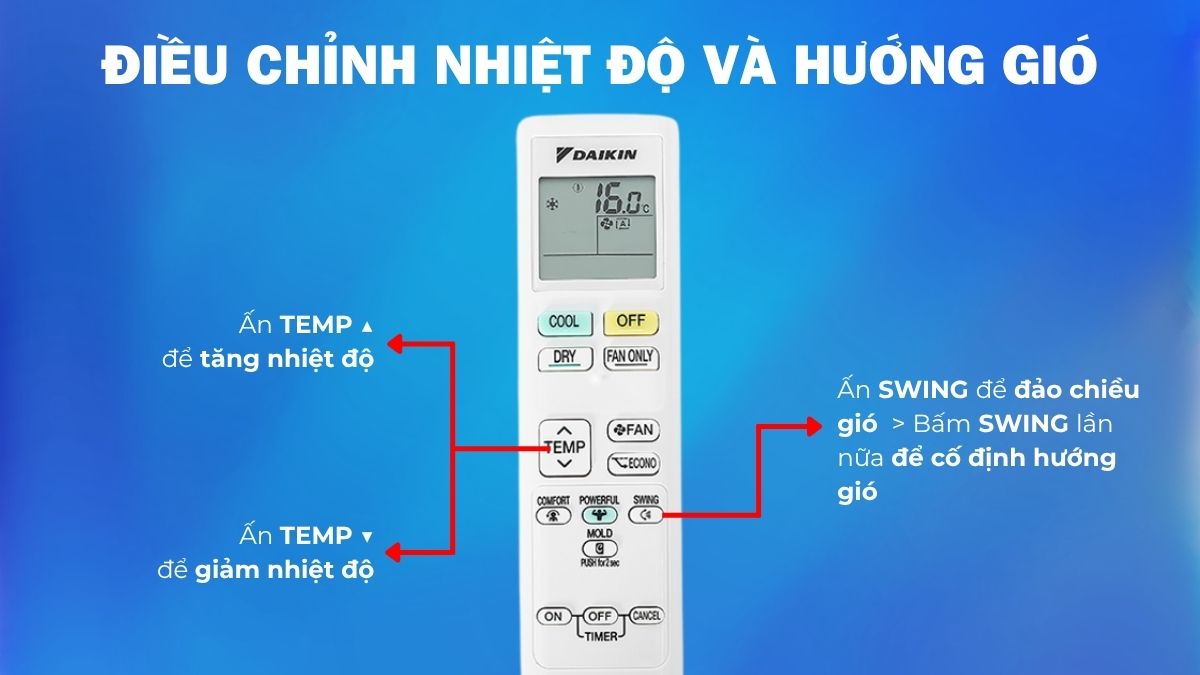Cách sử dụng remote máy lạnh Daikin đời mới