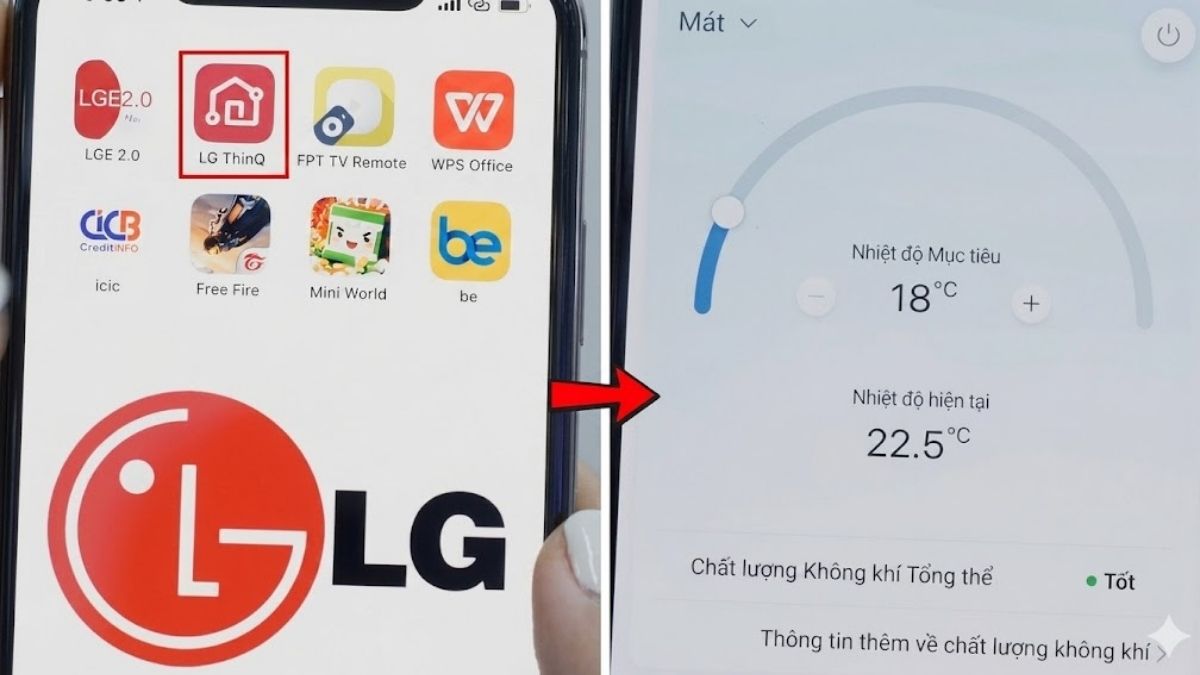 Điều khiển máy lạnh LG bằng điện thoại (Smart ThinQ)