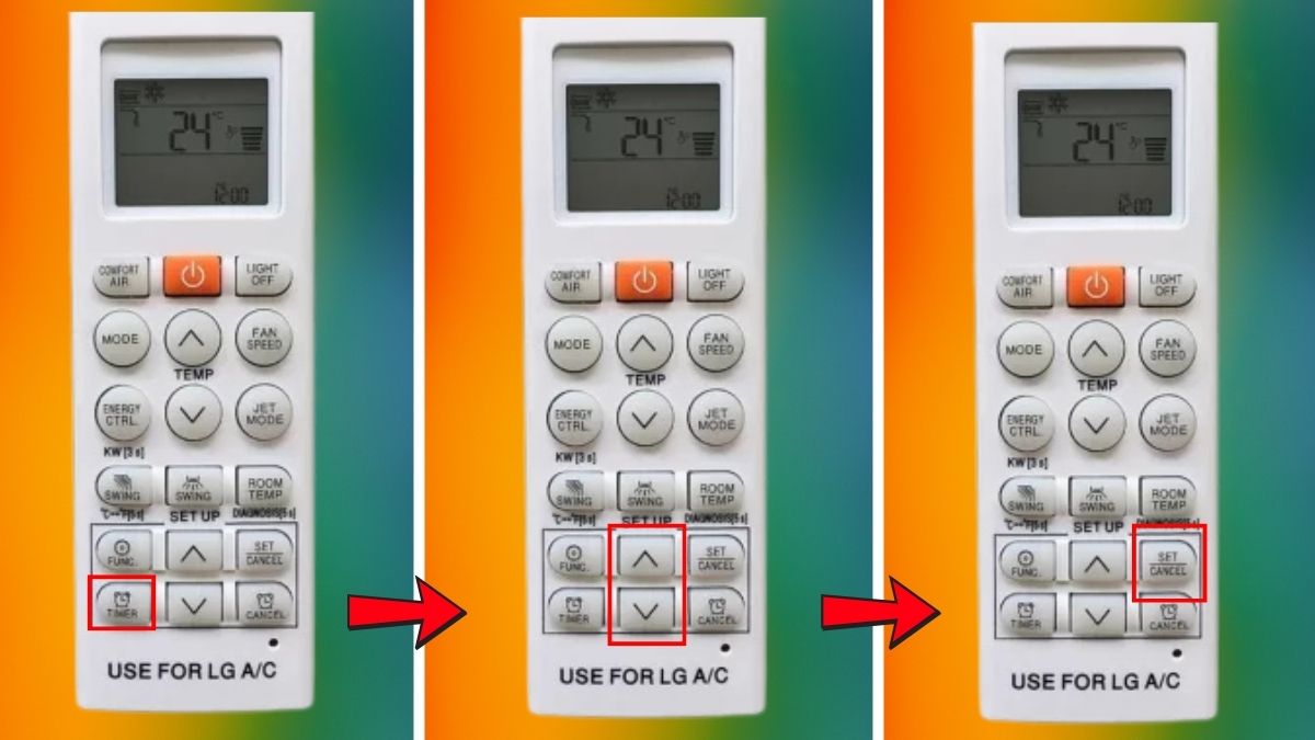 Cách hẹn giờ máy lạnh LG bằng remote