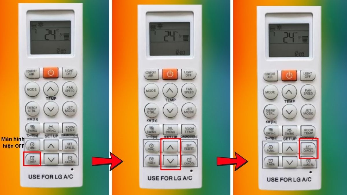Cách hẹn giờ máy lạnh LG bằng remote