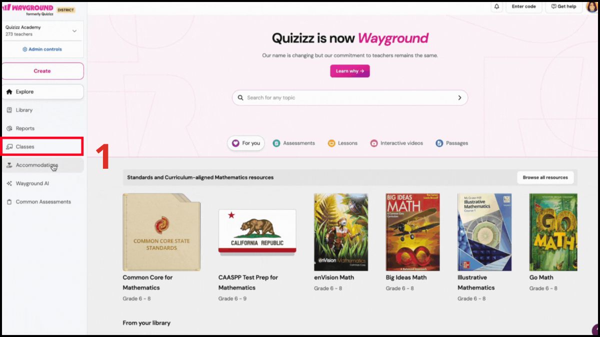 Cách tạo lớp học trên Wayground