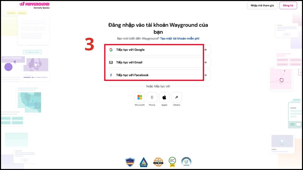 Cách đăng nhập Wayground